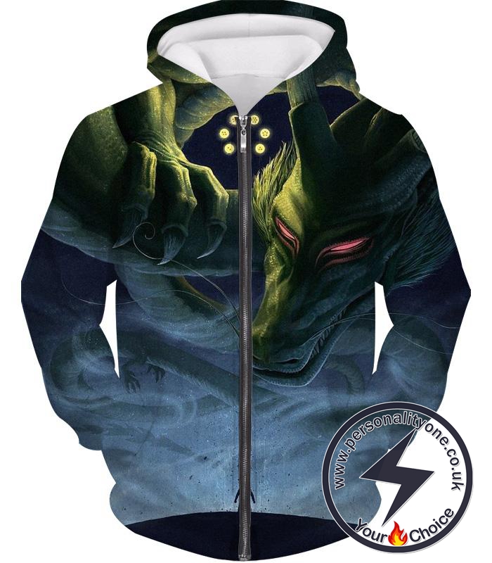 Dragon Ball Z Zip Up Hoodie - Shenron And Goku